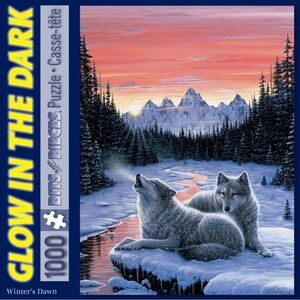 NEW! Bits and Pieces – 1000 Piece Glow in The Dark Jigsaw Puzzle - Winter's Dawn